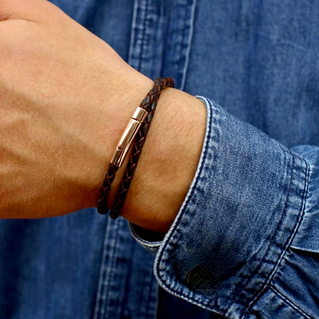 double wrap mens necklace bracelet