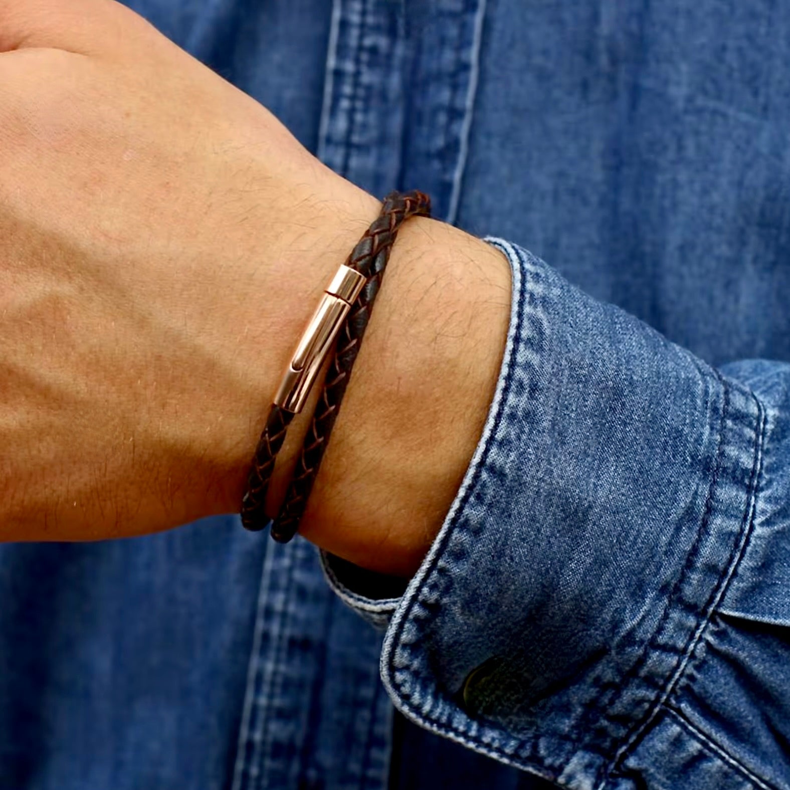double wrap mens necklace bracelet
