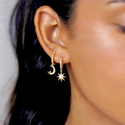 star moon earrings