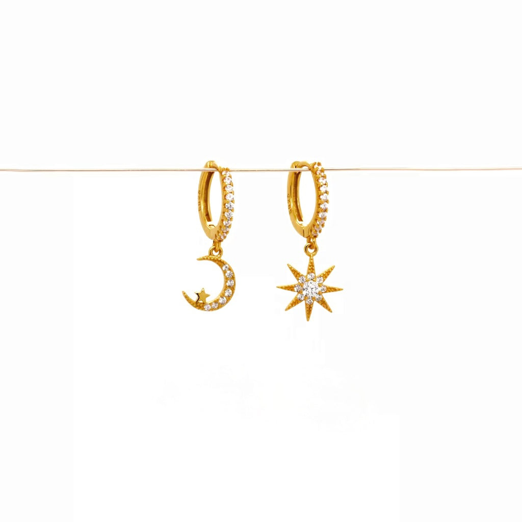 star moon earrings