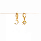star moon earrings