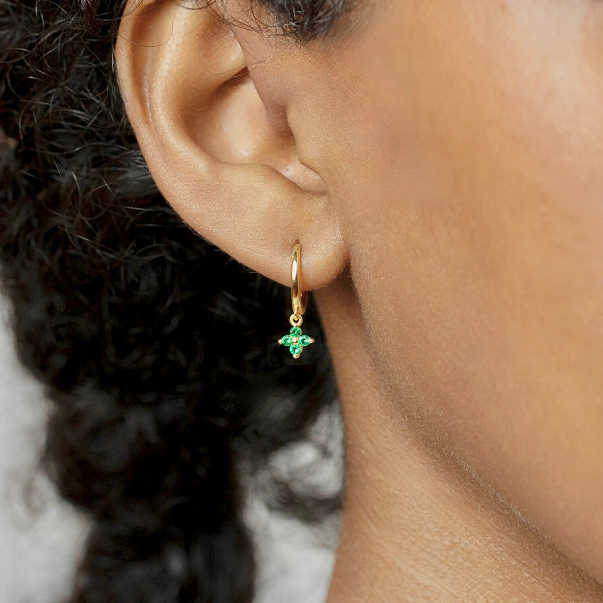 my tiny tiny clover earrings