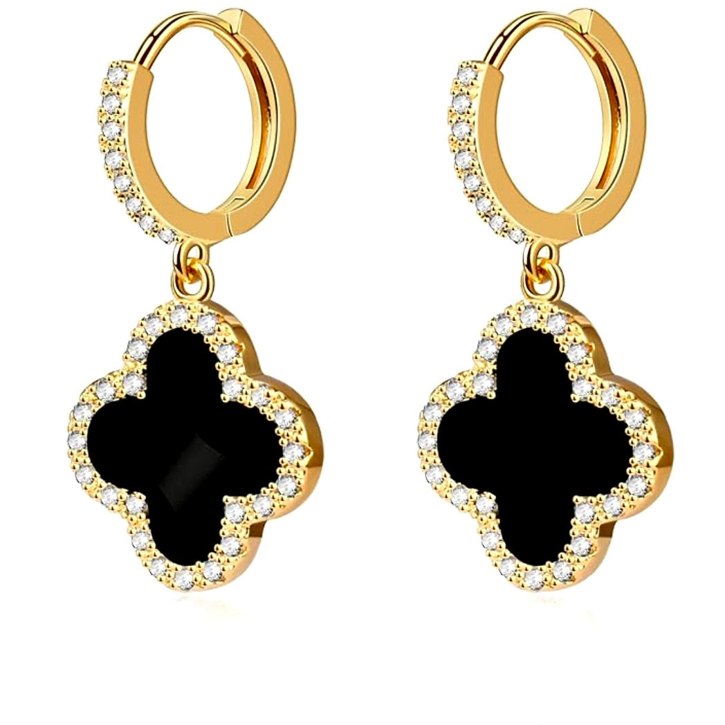 my dangling bling clover earrings