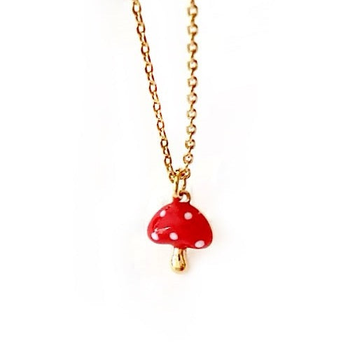 my miniature mushroom necklace