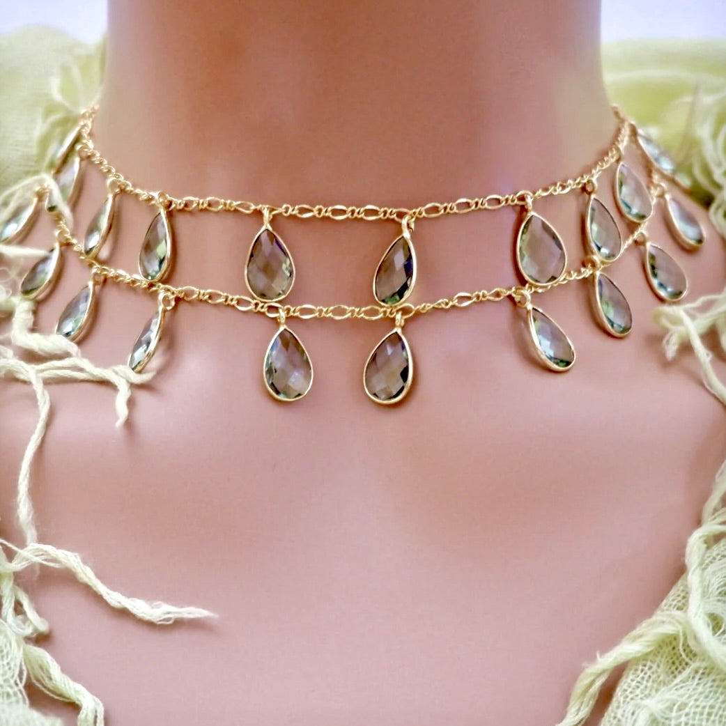 citrine sweet drops necklace