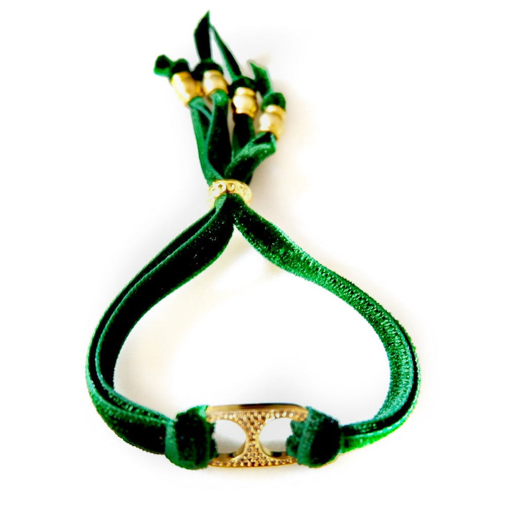 jewel toned velvet tab bracelet