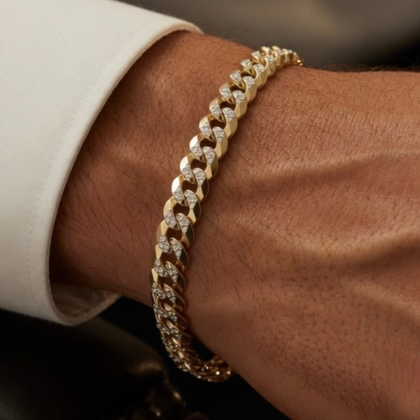 flat cubano mens bracelet