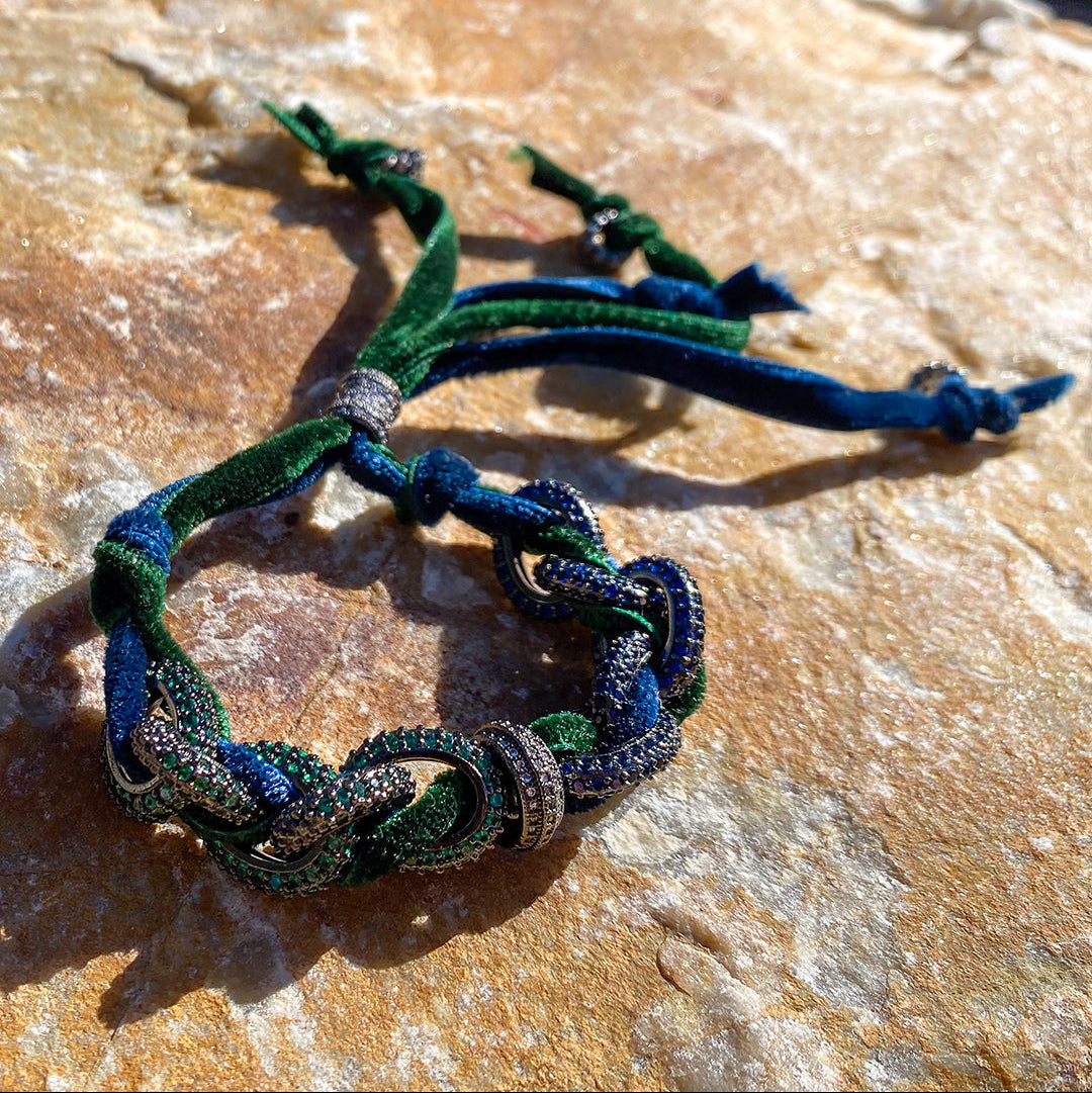 midnight emerald velvet bracelet