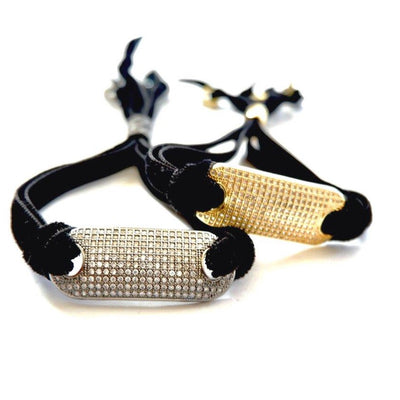 black velvet tag bracelet