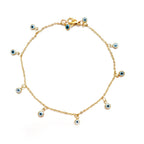 dangling evil eye anklet