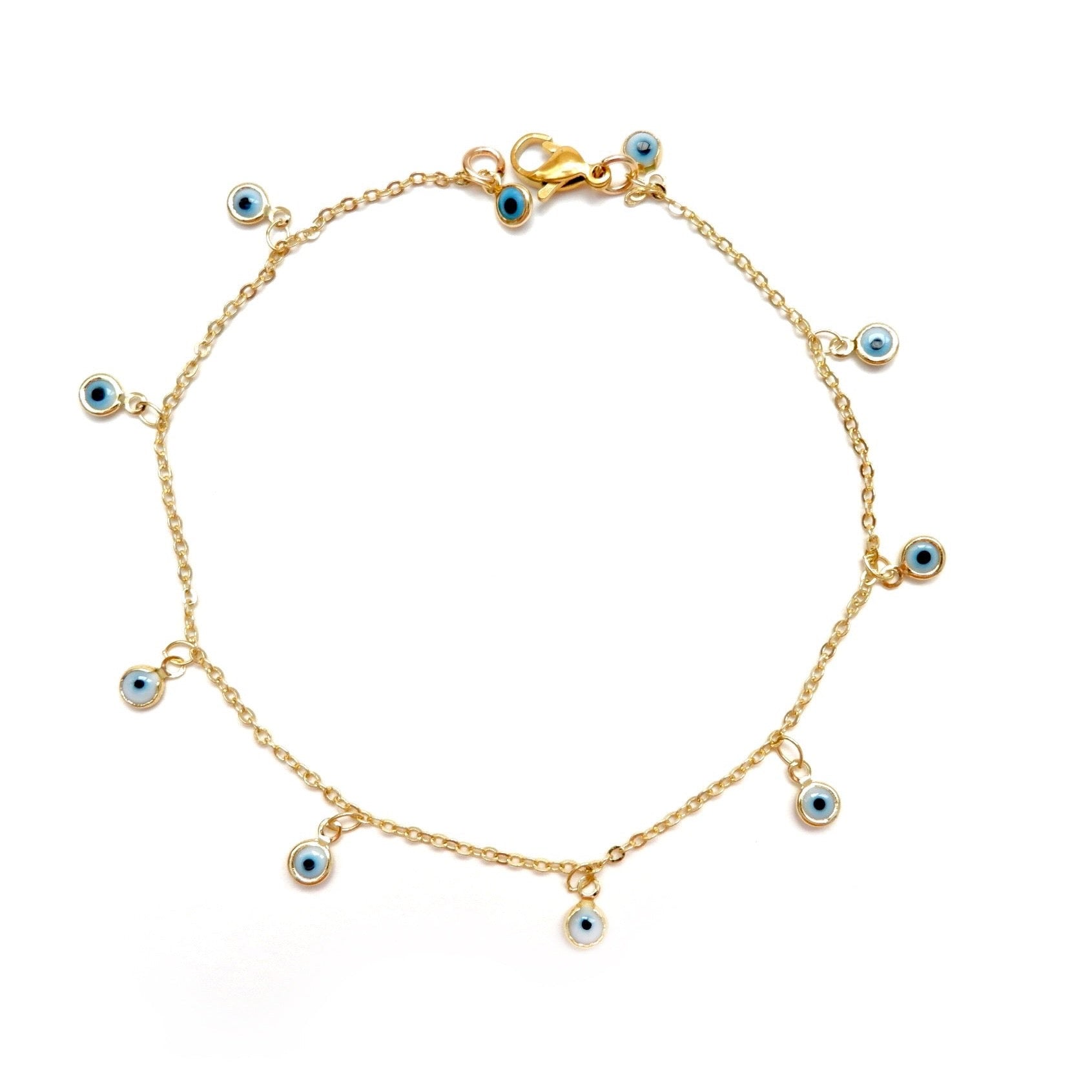 dangling evil eye anklet