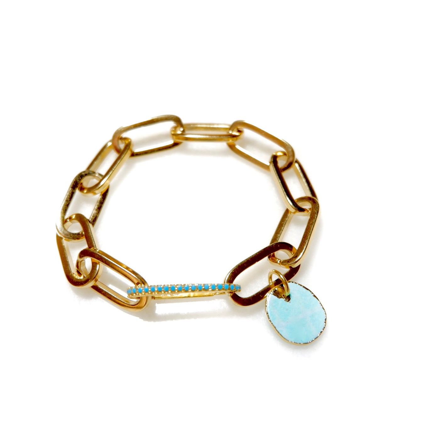 links and turquoise bracelet