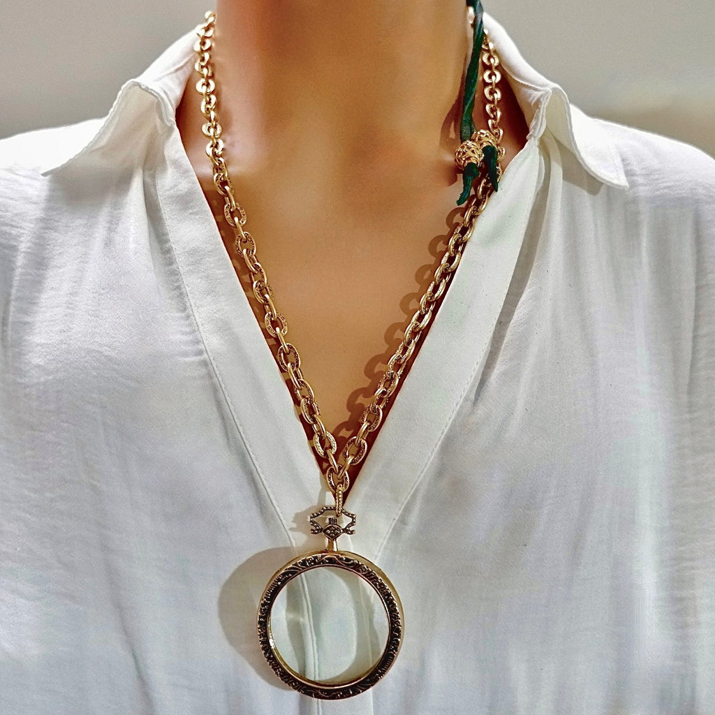my giant vintage magnifying necklace