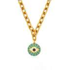 my giant turquoise evil eye necklace
