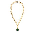 my stylish malachite clover necklace