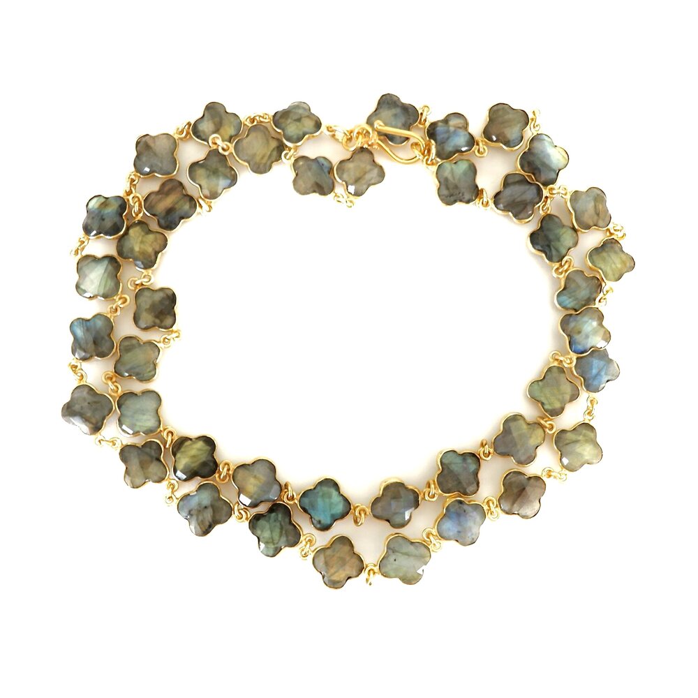 my labradorite clover necklace