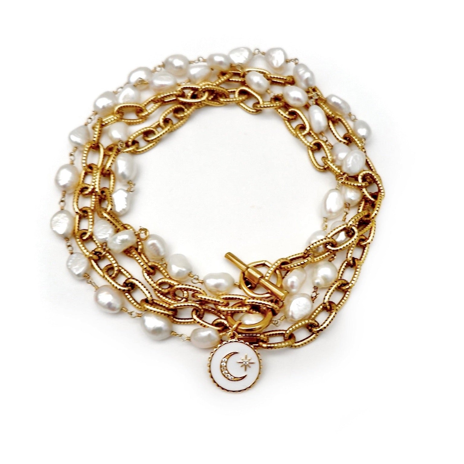double wrap vintage pearl necklace