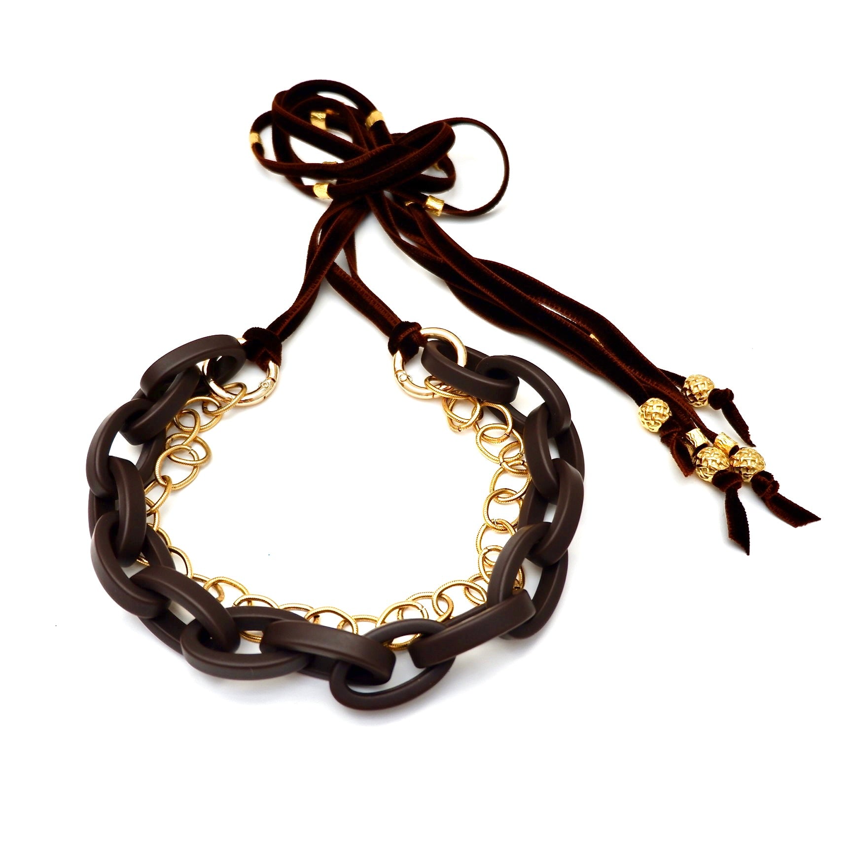 brown links necklace