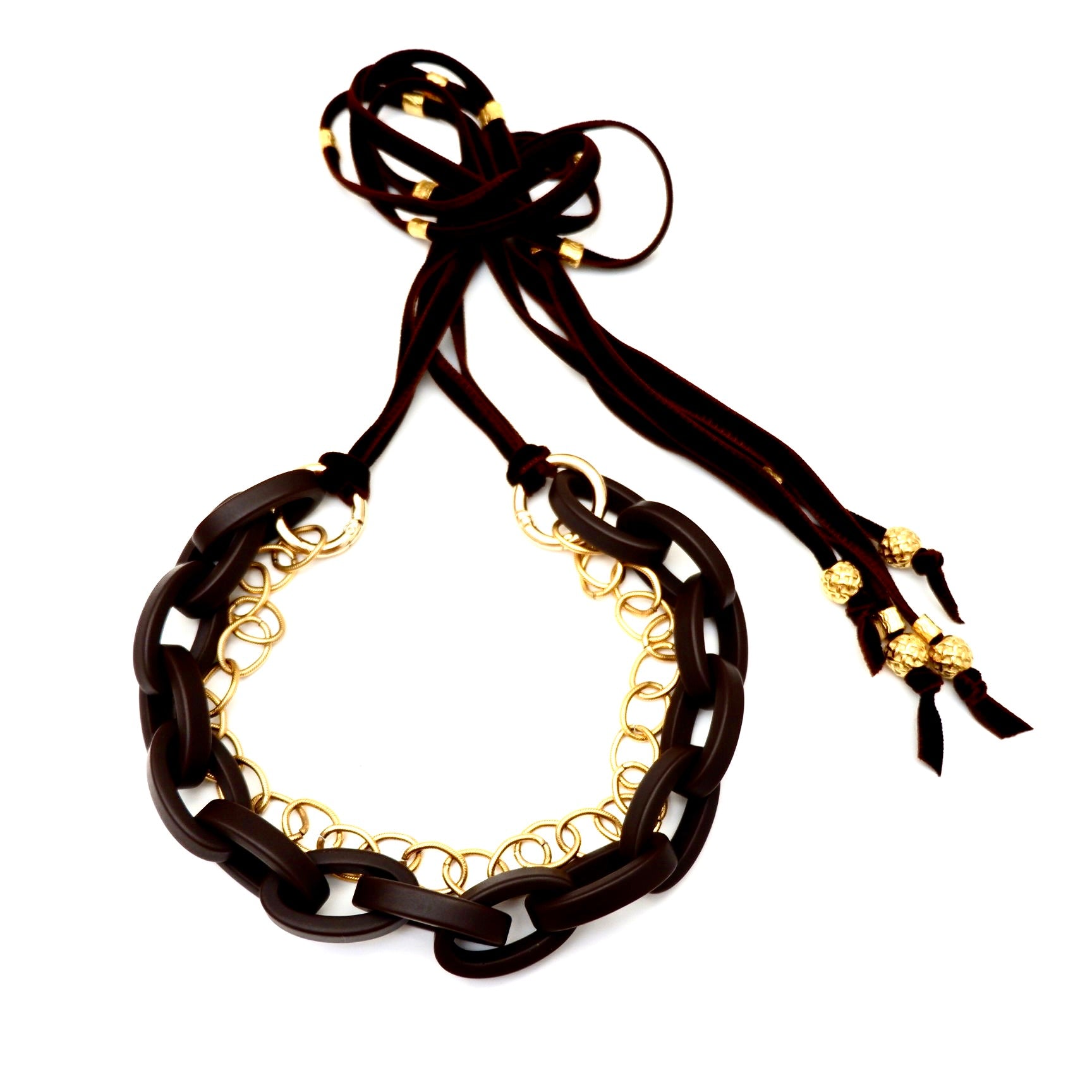 brown links necklace