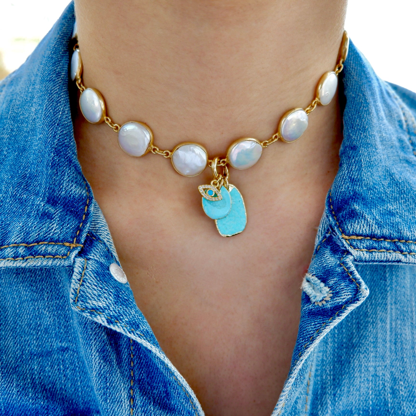 my santorini pearl necklace