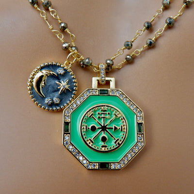 my green octagon necklace