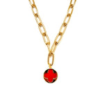 my stylish carnelian clover necklace