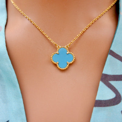 turquoise clover necklace