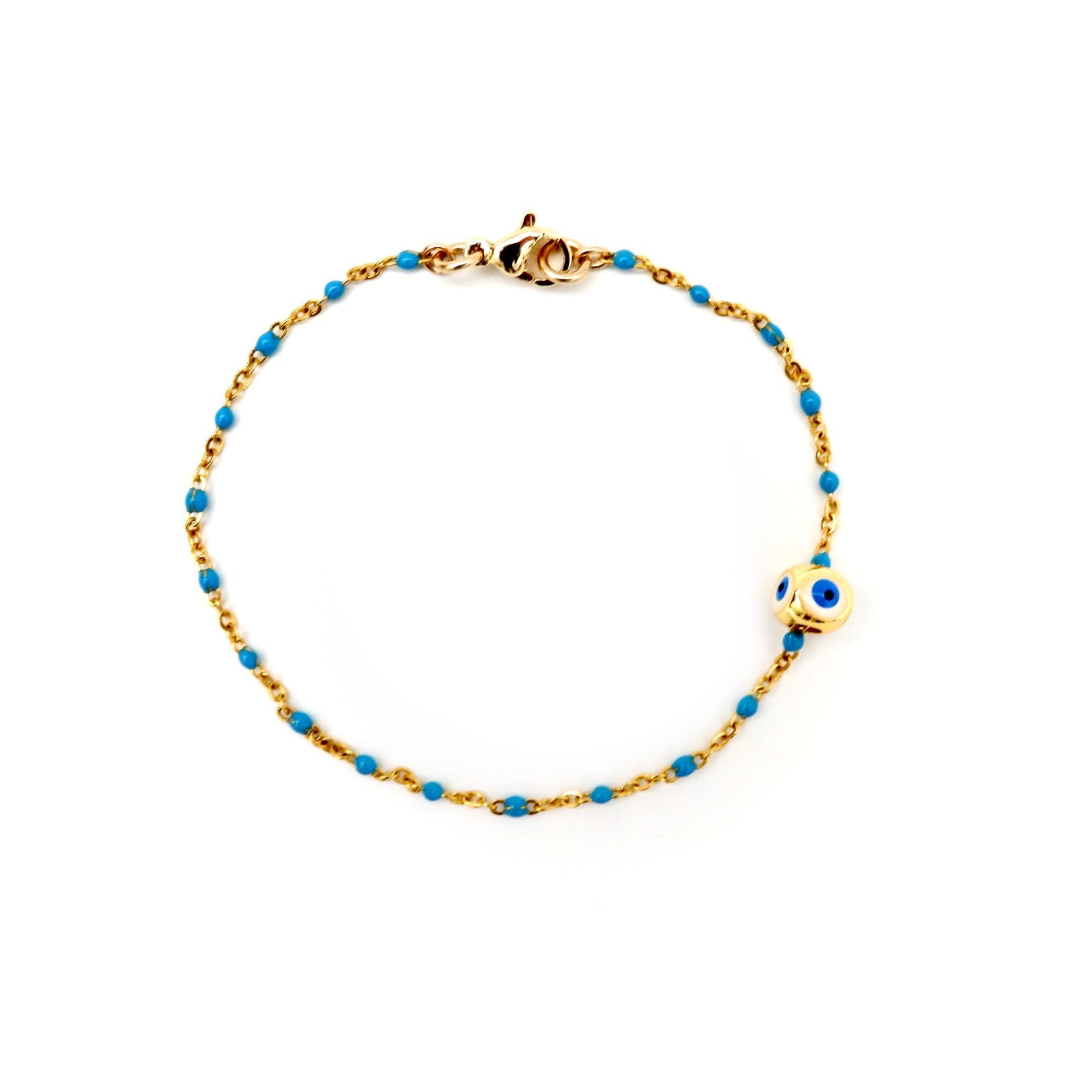 dainty floating evil eye bracelet