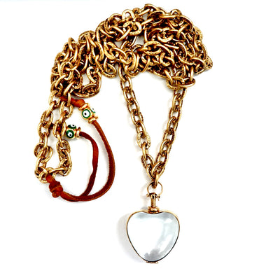 my heart vintage magnifier necklace