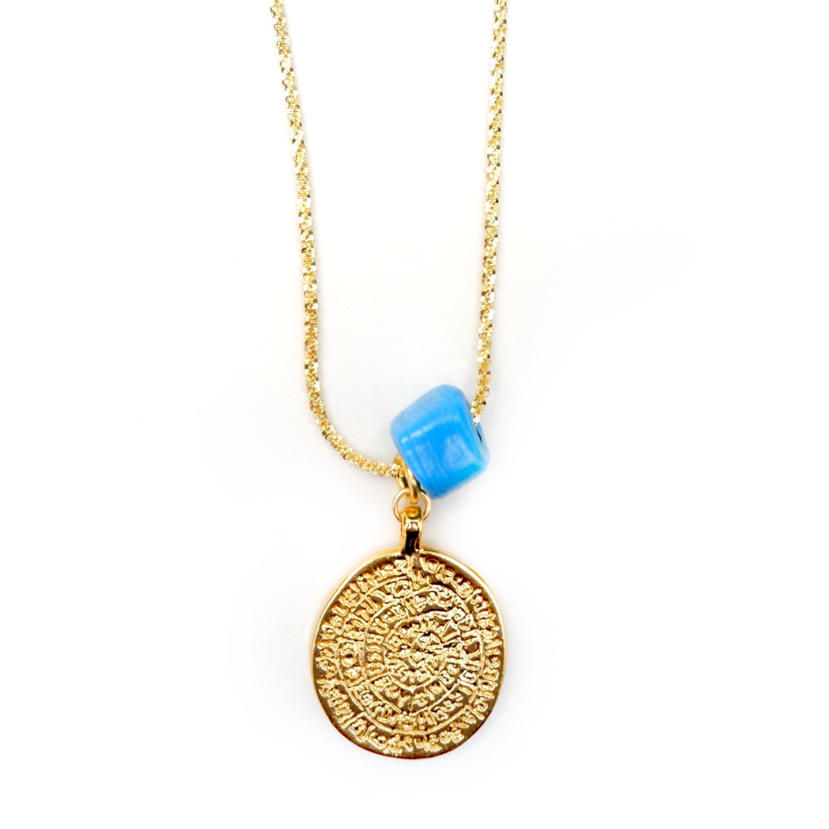 my pyrite medallion necklace
