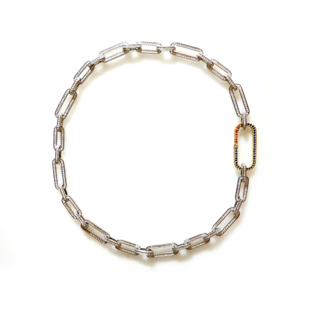 linked pave necklace