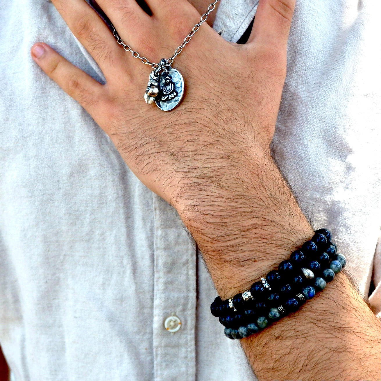 vintage silver mens necklace