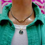 my hand in hand silver choker necklace