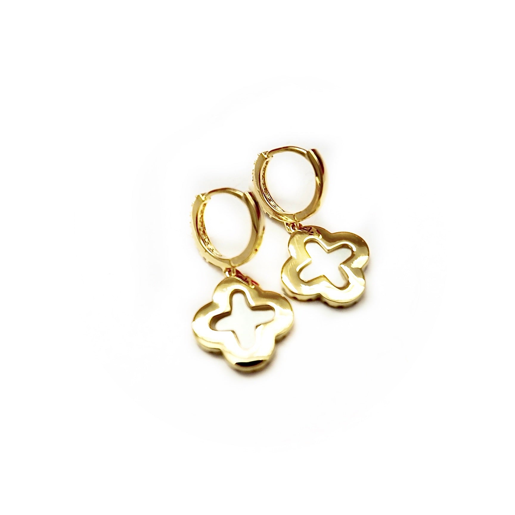 my dangling bling clover earrings