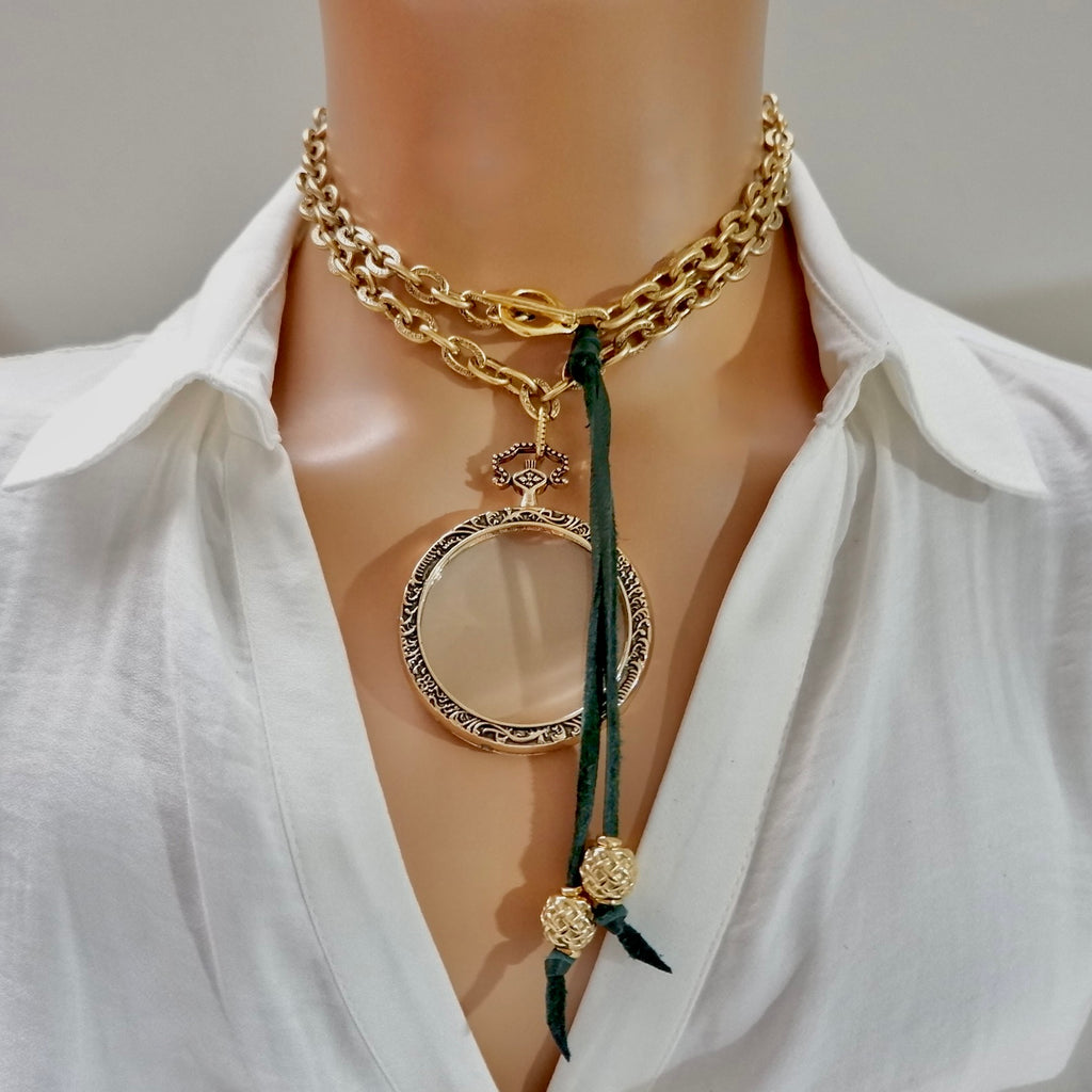 my giant vintage magnifying necklace