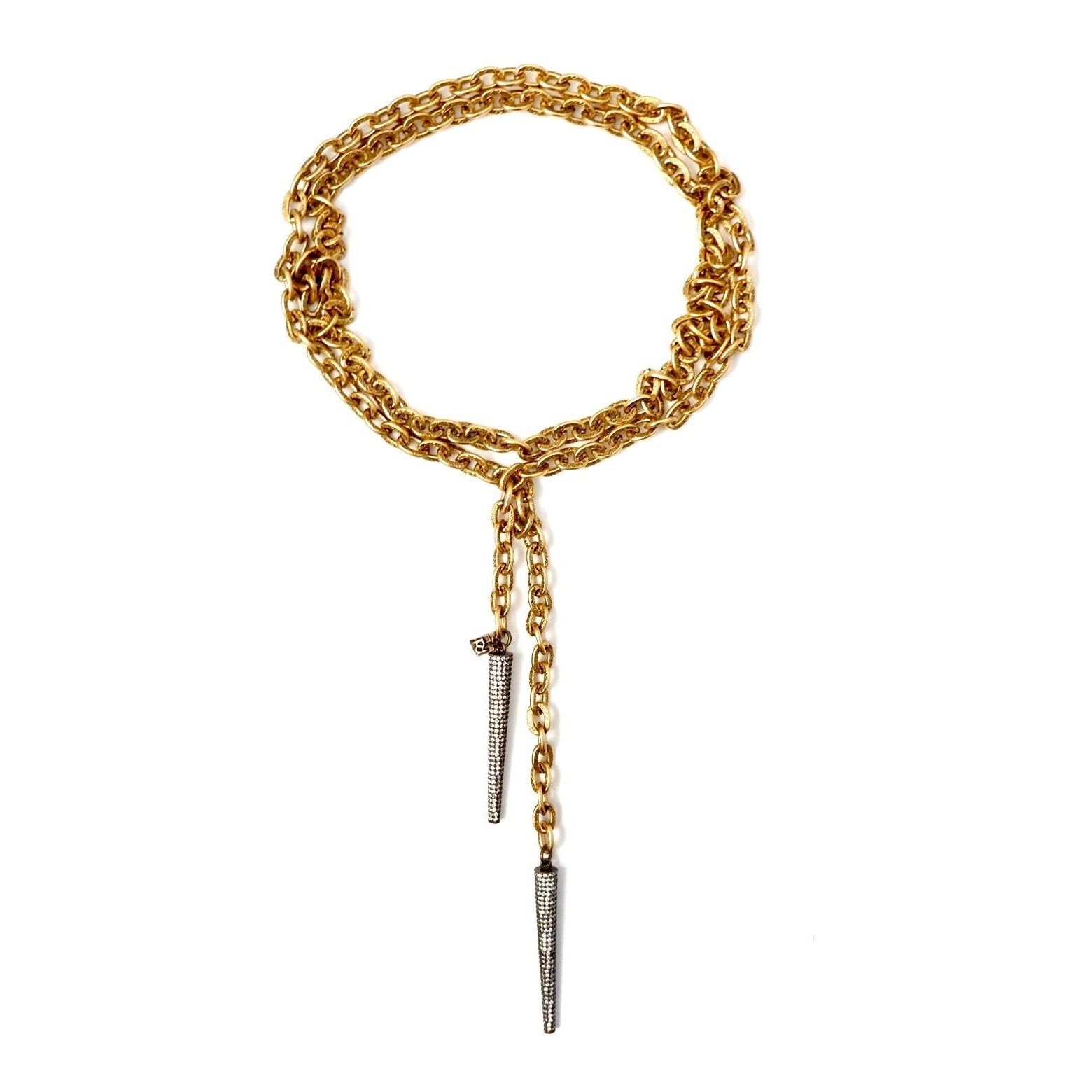 double spikes necklace
