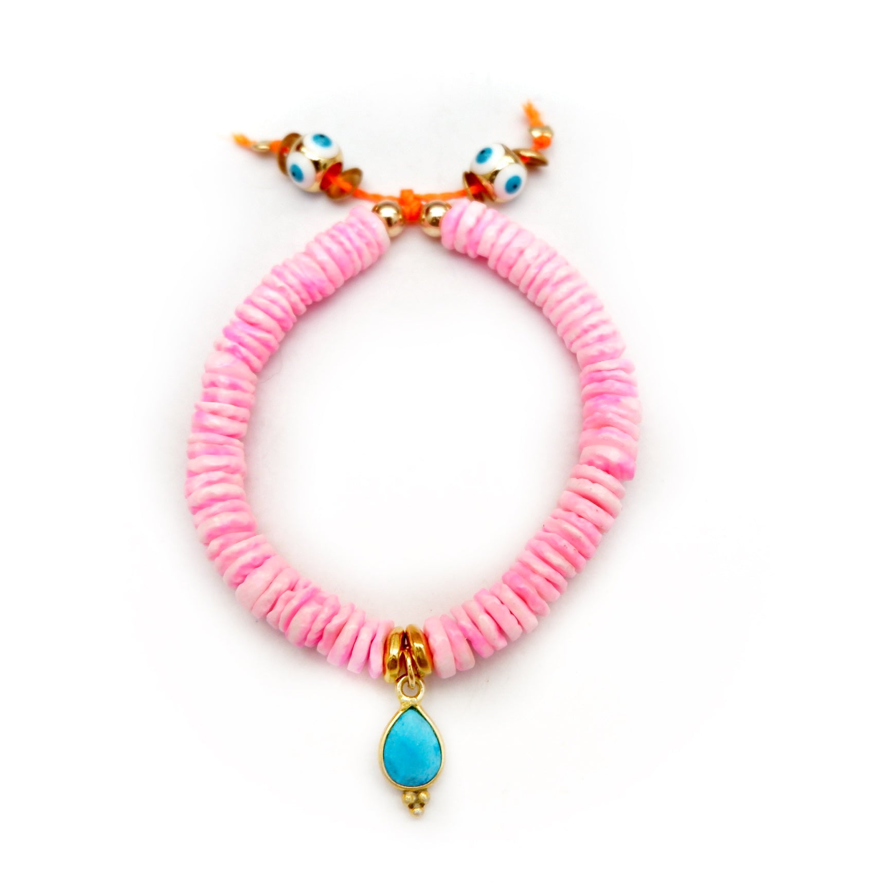 my set of twin pink shells bracelets