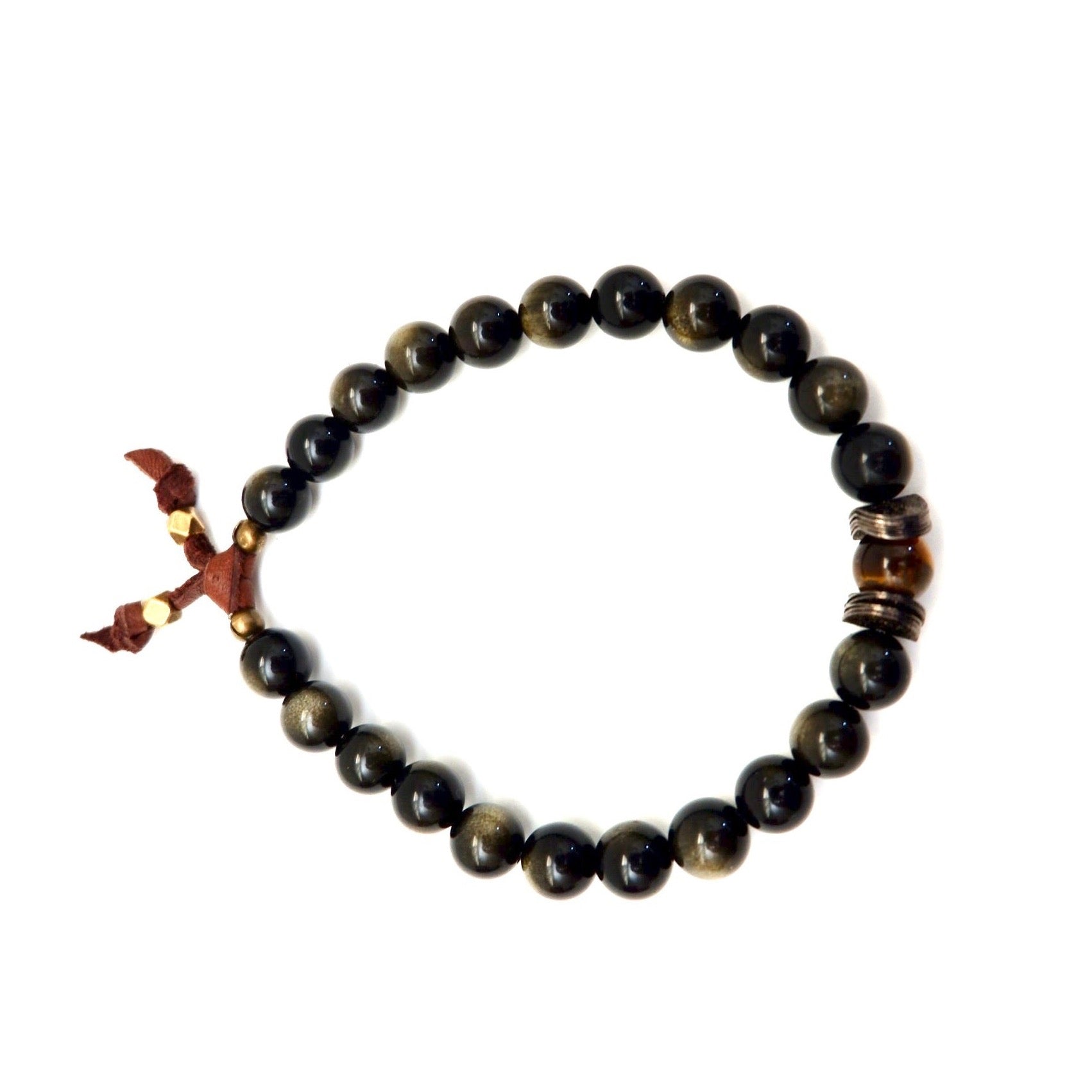 golden obsidian sporty mens bracelet