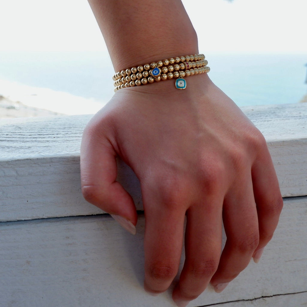 14k gold evil eye charm bracelets