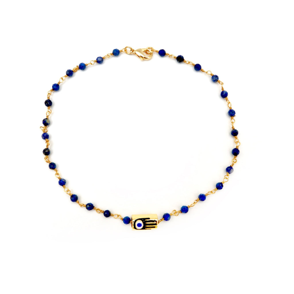 lapis eye anklet