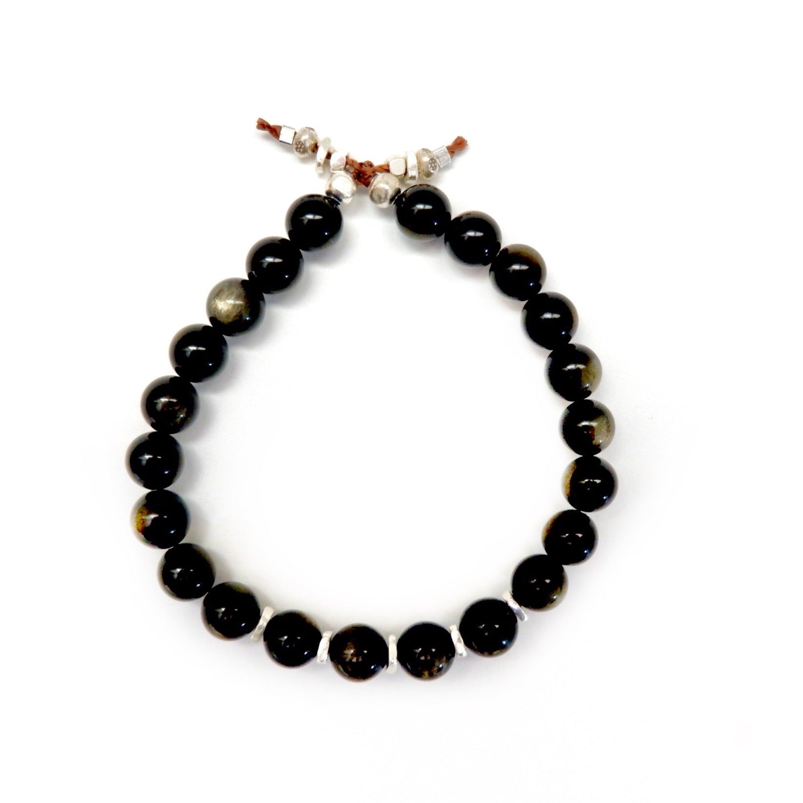 golden obsidian city mens bracelet