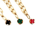 my stylish carnelian clover necklace
