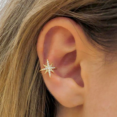 star cuff earrings