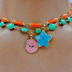 my vintage green happy necklace