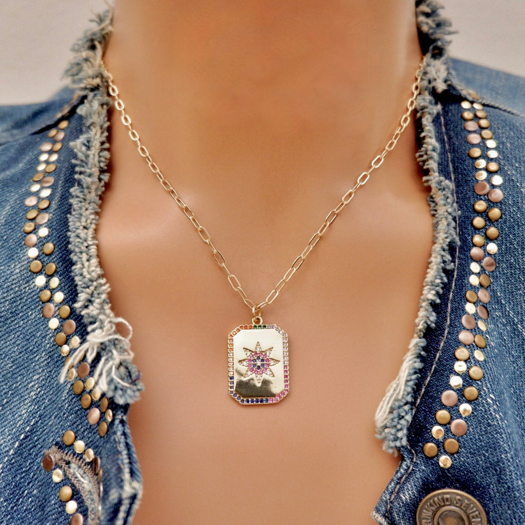 rainbow star necklace
