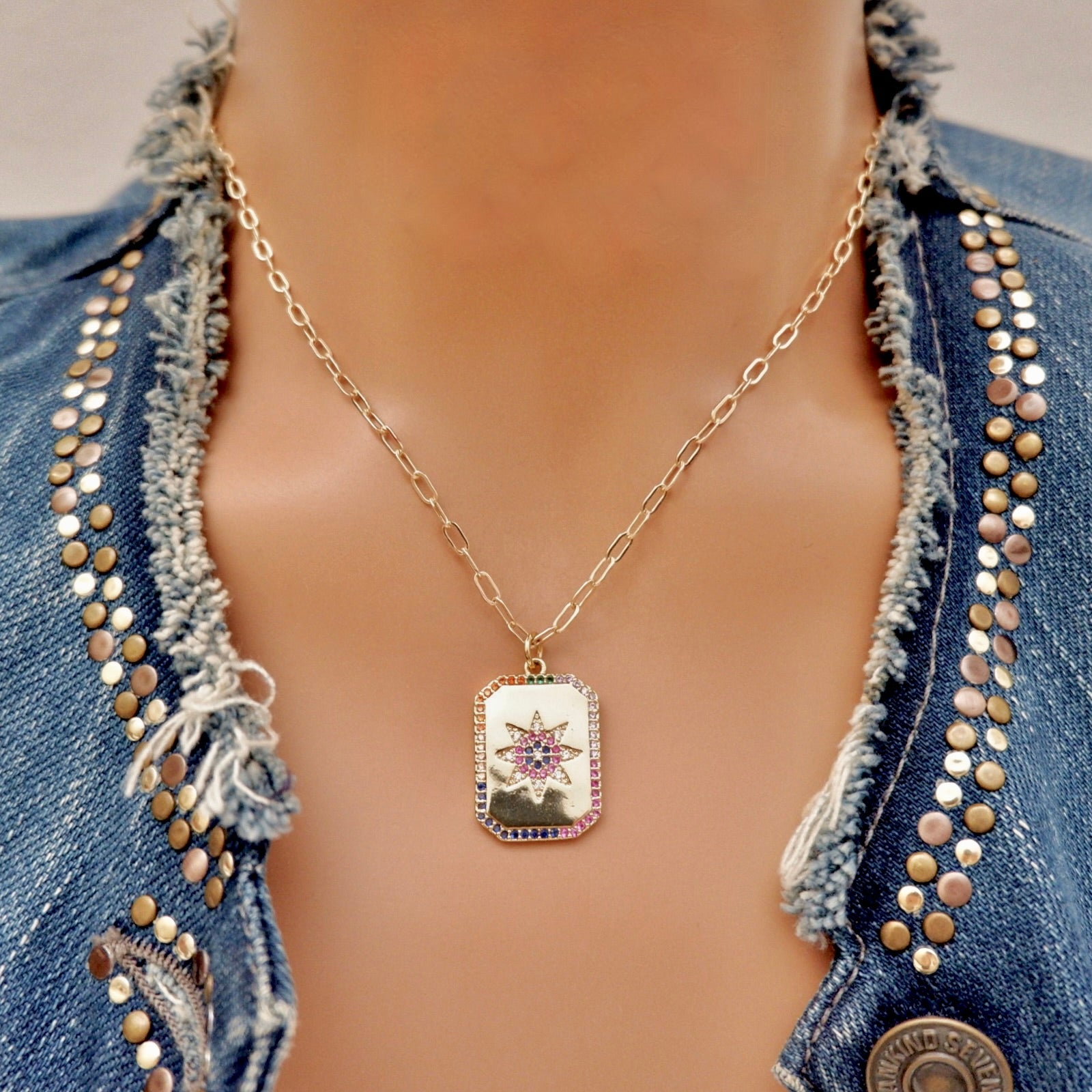 rainbow star necklace