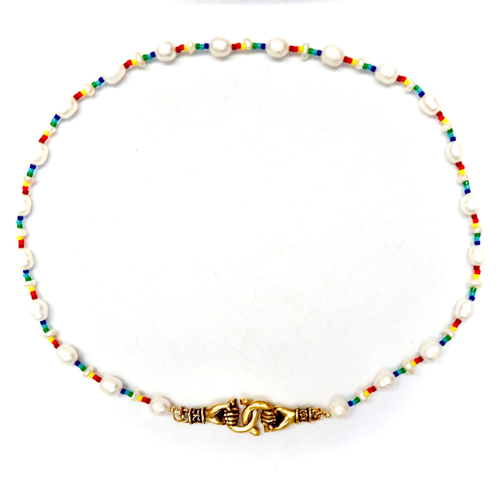 my hand in hand pearl choker