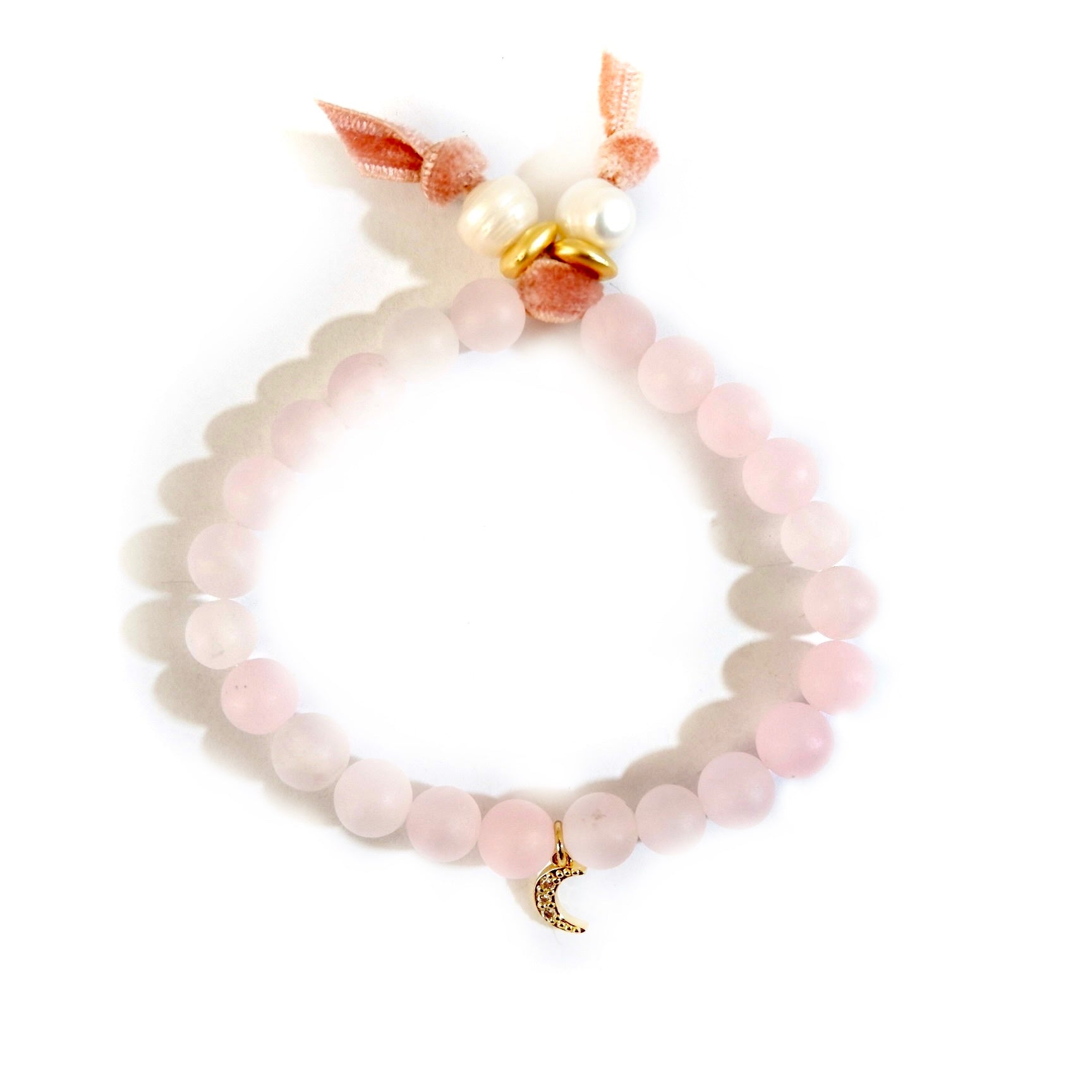 rose quartz trio set bracelet