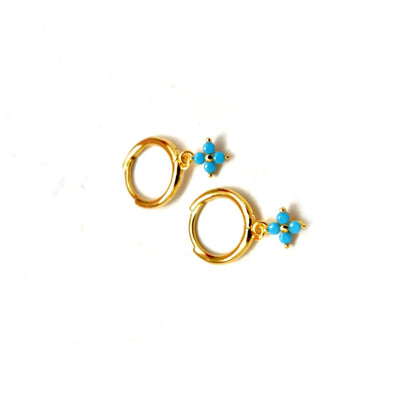 my tiny turquoise clover earrings