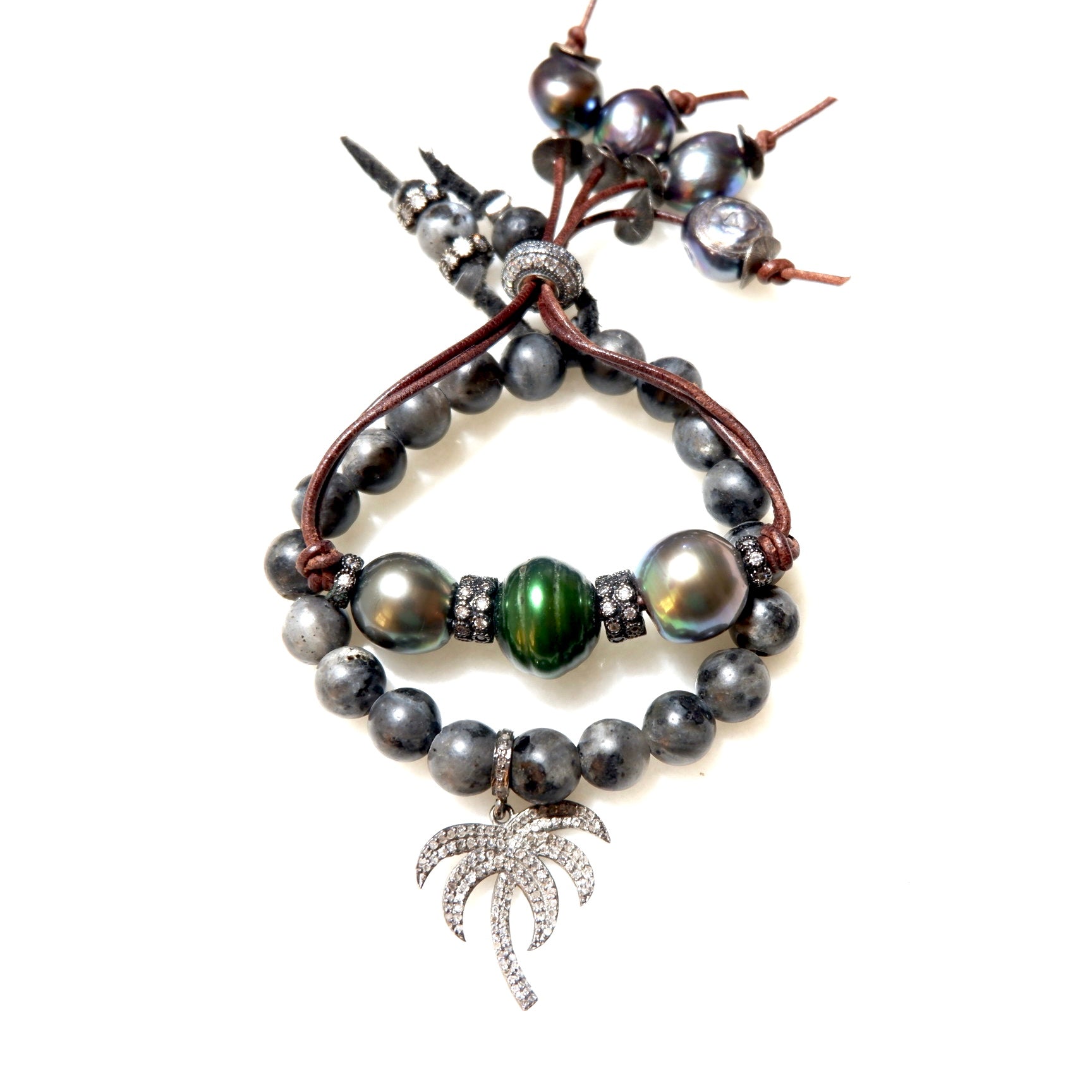 pave palm tree bracelet
